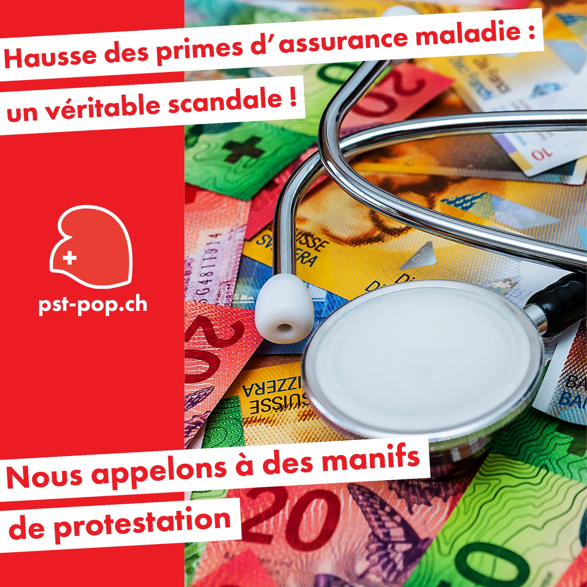 Rassemblement pacifique contre la hausse des primes d’assurance maladie le vendredi 30 septembre 2022