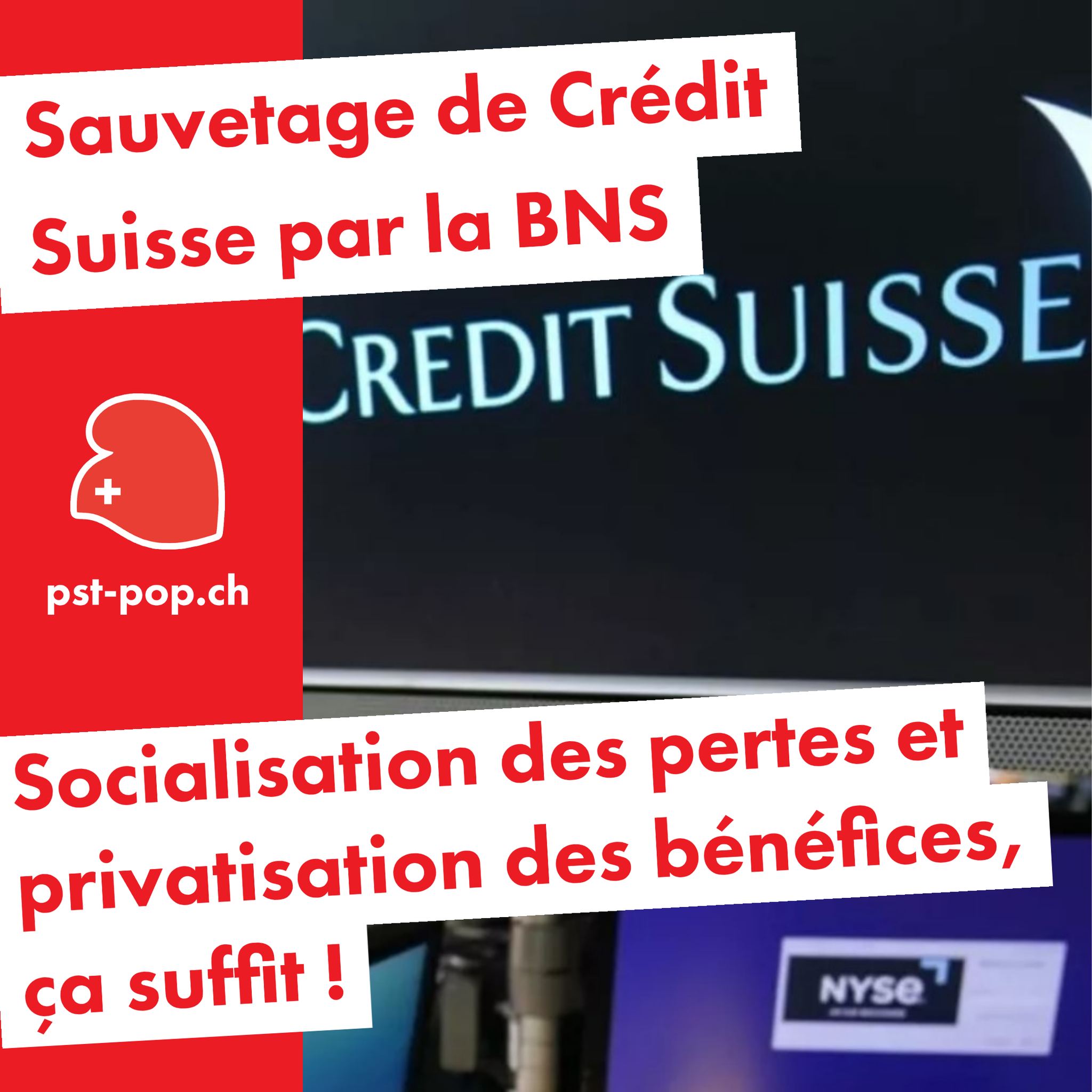 Halte aux arnaques et aux pillages de la finance néolibérale – l’UBS et le secteur financier sous contrôle démocratique !