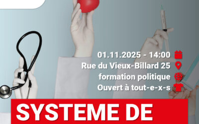Système de santé suisse: journée de formation du Parti du Travail le 1er novembre 2025